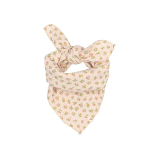 Musselin Bandana Cream Pink mit Blumenmuster von Búho Barcelona