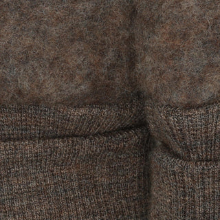 Merino Wollfleece Handschuhe Brown Melange von Huttelihut