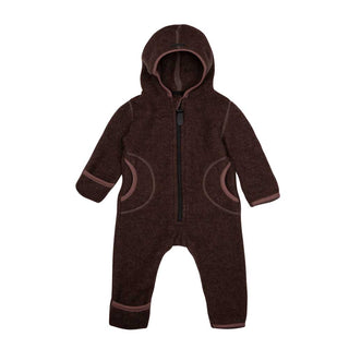 Merino Wollfleece Baby Overall Dark Brown von Pure Pure