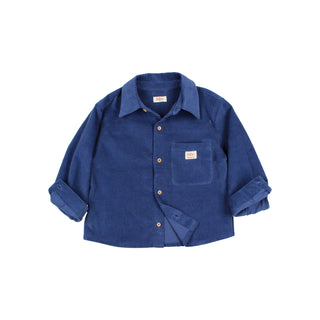 Soft Velour Hemd Marine Blau von Búho Barcelona
