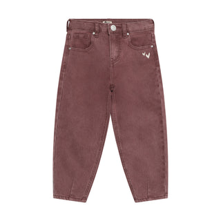 Jeans Barrel Fit Valerian Violett mit Herzstickerei von Daily7Kids