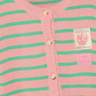Cargdigan Pink-Grün gestreift von Daily7Kids