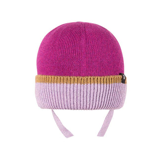 Merinowolle-Seide Strickmütze mit Bändel Purple Violett von Pure Pure