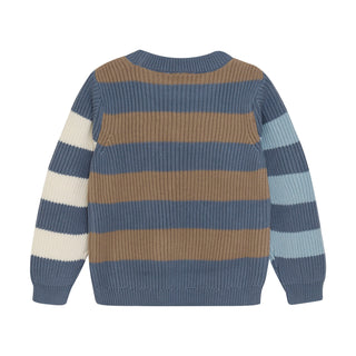 Strickpullover Blau-Braun-Weiss gestreift von Minymo