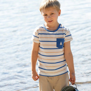 T-Shirt Weiss-Blau gestreift von Enfant Terrible