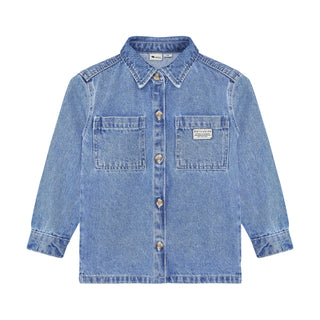 Jeans Hemd Medium Denim mit Rückenprint von Daily7Kids