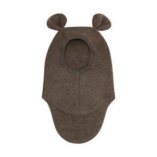 Balaclava Ears Wool Fleece Braun von Huttelihut
