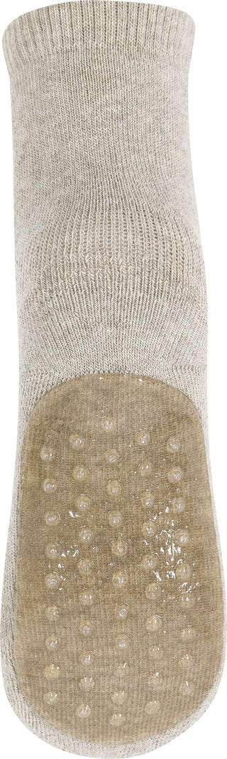 Baumwolle Anti-Rutsch Socken Beige meliert von mp Denmark