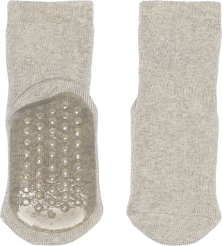 Baumwolle Anti-Rutsch Socken Beige meliert von mp Denmark