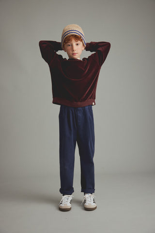 Twill Hose Teo Navy Blau von Cozmo