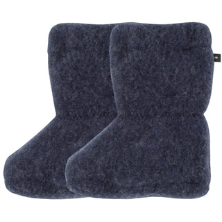 Wollfleece Babyschuhe Blau meliert von Pure Pure