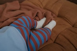 Baby Rib Hose Braun Blau gestreift von Sproet & Sprout