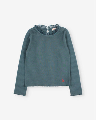 Ruffle Langarmshirt Harbour Blau von Búho Barcelona