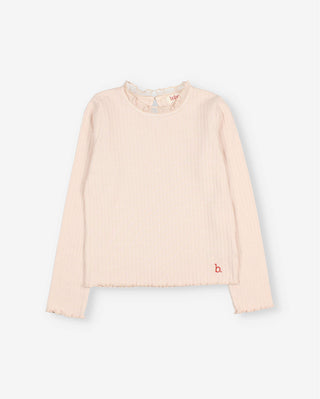 Ruffle Langarmshirt Cream Pink von Búho Barcelona