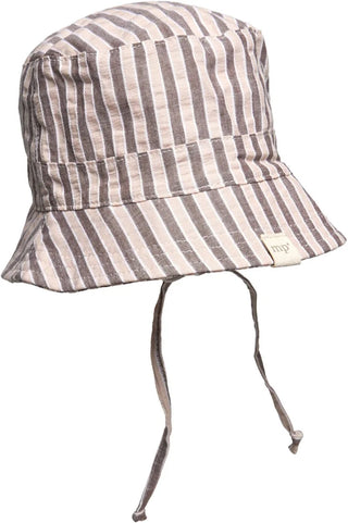 Sonnenhut-Fischerhut UPF 50+ Braun-Beige gestreift von mp Denmark