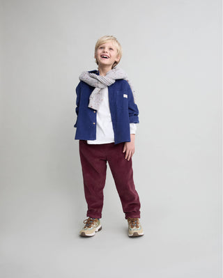 Soft Velour Hemd Marine Blau von Búho Barcelona