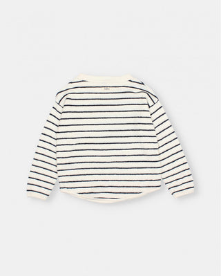 Sweatshirt Terry Stripes Weiss-Dunkelblau gestreift von Búho