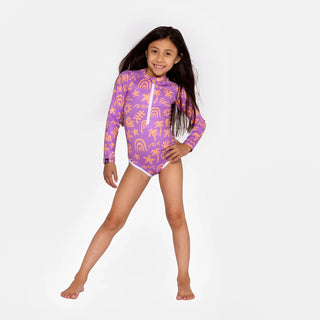 UV Badeanzug langarm Tropical Vibes Violet von Beach & Bandits