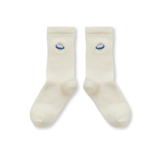 Socken Weiss mit Saturnstickerei von Sproet & Sprout